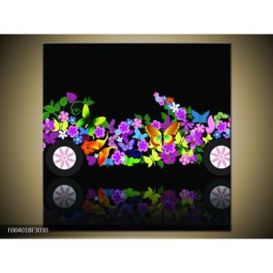 Obraz auta z motýlů a květin (F004018F3030)