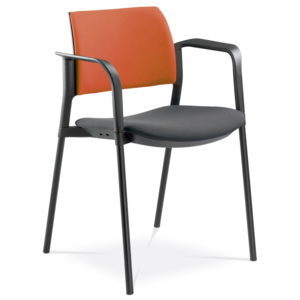 LD SEATING Konferenční židle DREAM+ 103-BL/B-N4 kostra chrom, černé područky