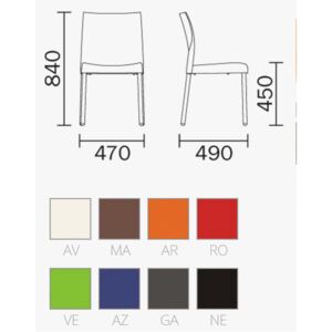 Itálie Moderní židle Ice 800 Barva: Šedá