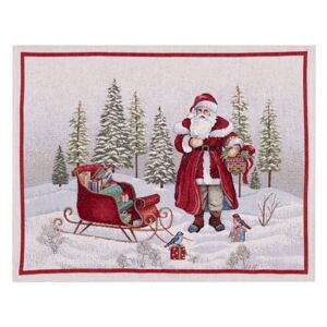 Gobelínové prostírání Vánoční- Santa Claus se sáněmi