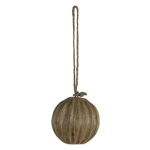 Dekorační dřevěná koule s žebrováním - Ø5cm
