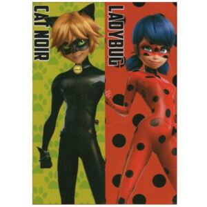 Setino • Dětská flísová deka Kouzelná beruška a Černý kocour - Miraculous Ladybug & Cat Noir - 100 x 140 cm
