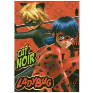 Setino • Dětská fleecová deka Kouzelná beruška a Černý kocour - Miraculous Ladybug & Cat Noir - 100 x 140 cm