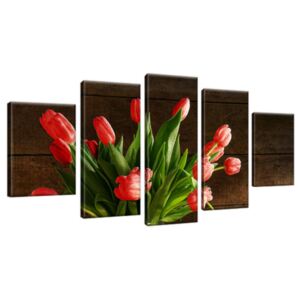 Obraz na plátně Nádherná kytice tulipánů a jablka 150x70cm 2199A_5B