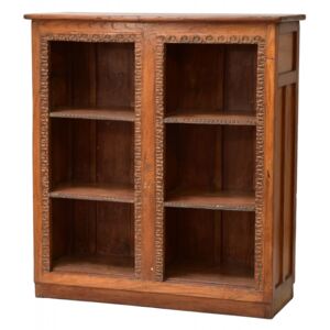 Sanu Babu Knihovna z teakového dřeva, tyrkysová patina, 111x41x122cm