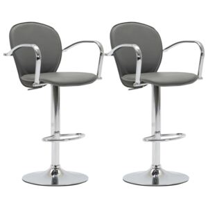 Barové stoličky s područkami - umělá kůže - 2 ks | šedé