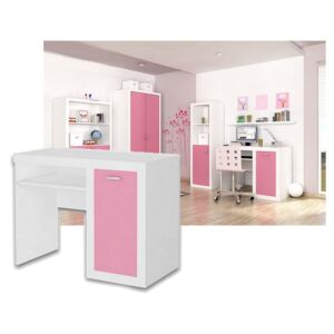 Dětský psací stůl FILIP, color, bílý/růžový