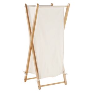 Koš na prádlo, lakovaný bambus/bílá, AVELINO