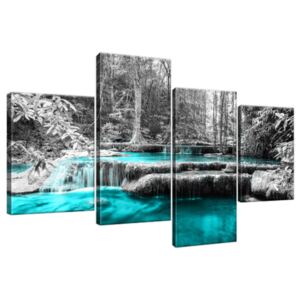 Obraz na plátně Modrý vodopád v džungli 120x70cm 2535A_4Z