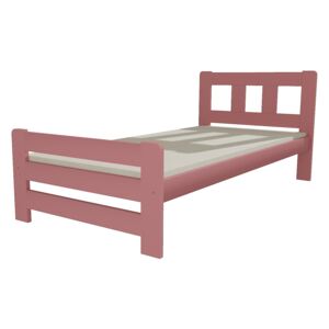 Dřevěná postel VMK 10D 90x200 borovice masiv růžová