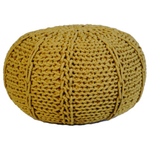 Primabag Pletený Puf Knitty Design žlutá