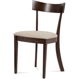 Jídelní židle, barva ořech, potah krémový BC-3333 WAL