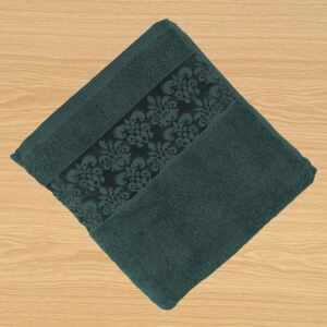 Kvalitex Froté ručník 50x100cm bordura tmavě zelený