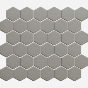 The Mosaic Factory Obklad keramická šedá Mozaika HEX 5 Dark Grey hexagony 5,1x5,9 (28,1x32,5) cm - LOH1015