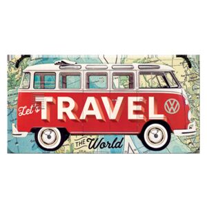 Nostalgic Art Závěsná cedule: VW Bulli (Let's Travel The World) - 10x20 cm