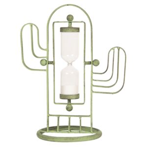 Dekorace přesýpací hodiny kaktus - 21*14*28 cm