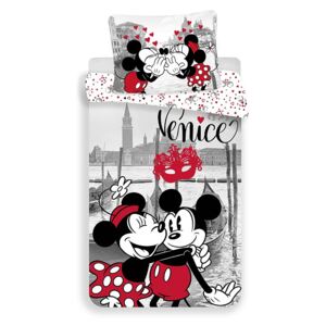 JERRY FABRICS Povlečení Mickey a Minnie v Benátkách Bavlna 140/200, 70/90 cm