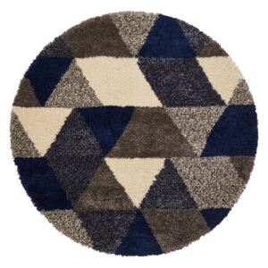 Modro-šedý koberec Think Rugs Royal Nomadic Trinagle, ø 160 cm