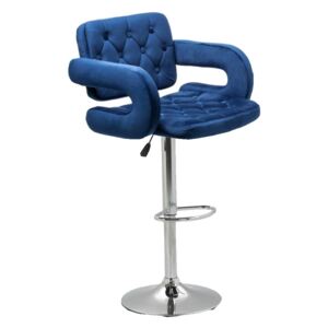 Barová židle Stockholm - modrý velur
