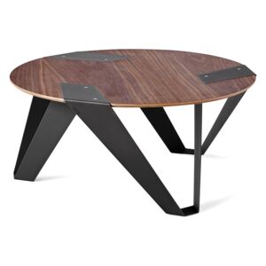 Ořechový konferenční stolek Tabanda Mobiush 75 cm s černou podnoží
