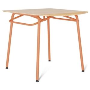 Oranžový dubový jídelní stůl Tabanda Troj 80x80 cm