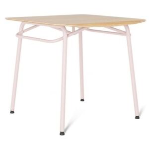 Růžový dubový jídelní stůl Tabanda Troj 80x80 cm