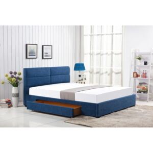 Halmar MERIDA 160x200 čalouněná postel se zásuvkou modrá