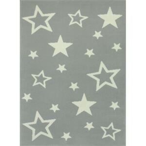 Kusový koberec LUNA 533744/89944 hvězdy šedý/bílý Rozměr: 160x225 cm