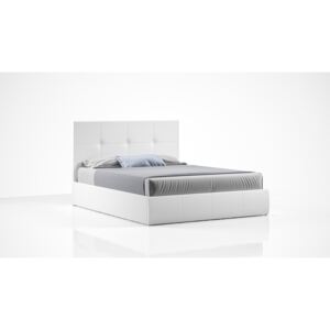 Sleep melody Čalouněná postel 160x200 bílá, s úložným prostorem TWIST