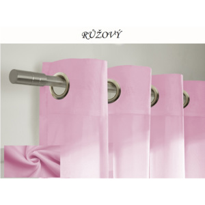 Hotový voálový barevný závěs / záclona na kolečkách / s kroužky 145x250cm různé barvy Barva: růžová