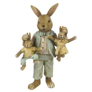 Velikonoční dekorace králičího tatínka s králíčky - 11*7*19 cm