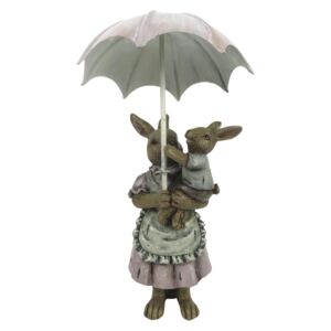 Velikonoční dekorace králíků pod deštníkem - 8*5*12 cm