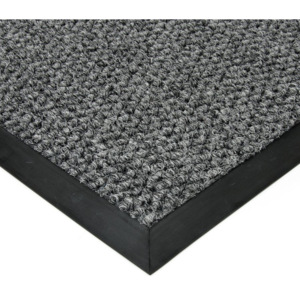 FLOMAT Šedá textilní zátěžová vstupní čistící rohož Fiona - 50 x 90 x 1,1 cm