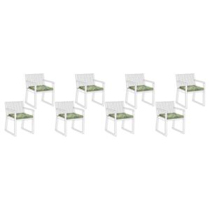 Sada 8 polštářů se vzorem listů pro židli SASSARI