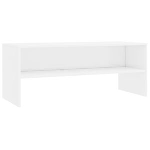 TV stolek - dřevotříska - bílý s vysokým leskem | 100x40x40 cm