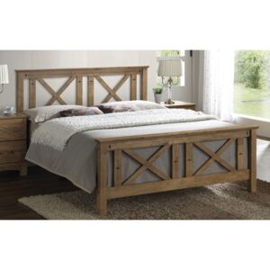 Manželská postel 180x200 cm z masivního dřeva s roštem KN337
