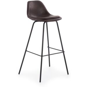 Barová židle H90, černá / tmavě hnědá