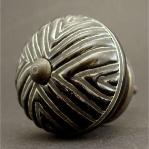 Keramická úchytka-Černá indiánská III Barva kovu: stříbrná