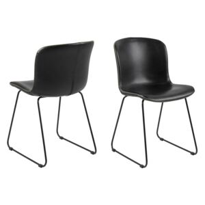 Dizajnová stolička Nerilla, čierna ekokoža