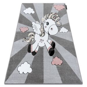 Dětský kusový koberec PetMe Jednorožec - šedý