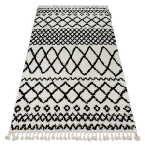 Kusový koberec SHAGGY BARBER safi - bílý/černý