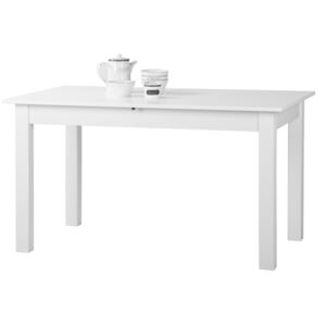 Jídelní rozkládací stůl GATRIA — bílá, 120+40×70×77