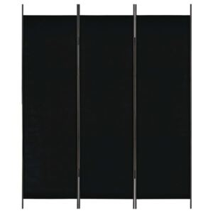 3-dílný paraván - černý | 150x180 cm
