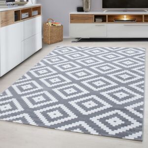 Ayyildiz Kusový koberec moderní Plus 8005 šedý geometrický 080x300 cm