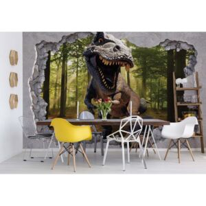 Fototapeta GLIX - Dinosaur Hole In Wall 2 + lepidlo ZDARMA Papírová tapeta - 368x280 cm