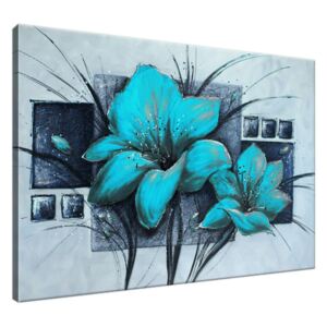 Ručně malovaný obraz Nádherné modré Vlčí máky 100x70cm RM2458A_1Z