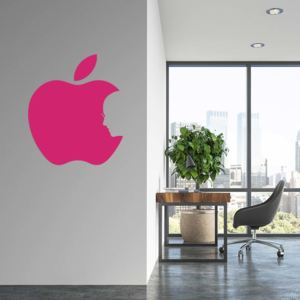 GLIX Apple Jobs - samolepka na zeď Růžová 60x50 cm