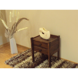 Noční stolek z masivu CATE, 52x41x34 cm, ořech-lak