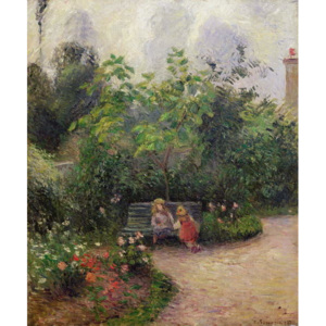 Obraz, Reprodukce - A Corner of the Garden at the Hermitage, Pontoise, 1877, Camille Pissarro