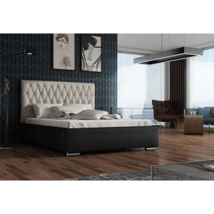 Čalouněná postel REBECA + rošt + matrace, Siena06 s knoflíkem/Dolaro08, 120x200